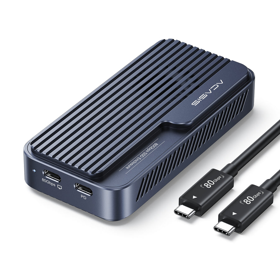 Acasis 80Gbps M.2 NVMe SSD Enclosure with Temp-Control Fan & PD Port