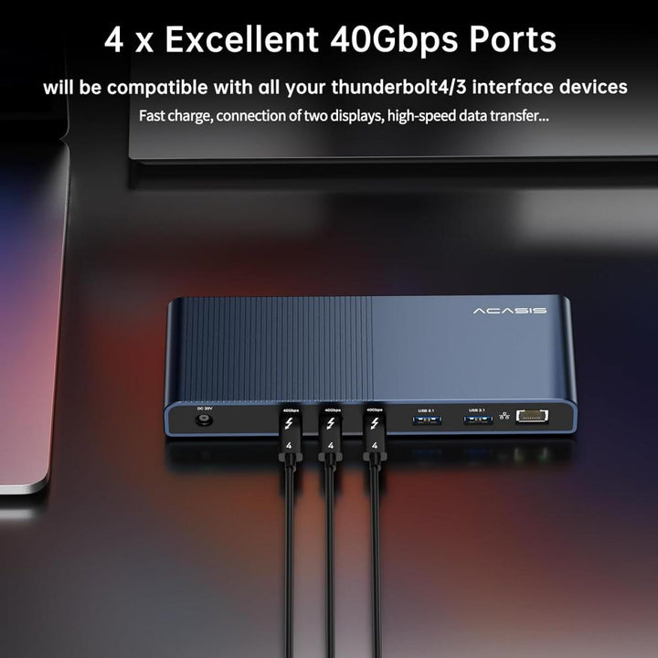ACASIS 13-in-1 Thunderbolt 4 USB-C Pro Dock with Three 40Gbps Downstream Ports