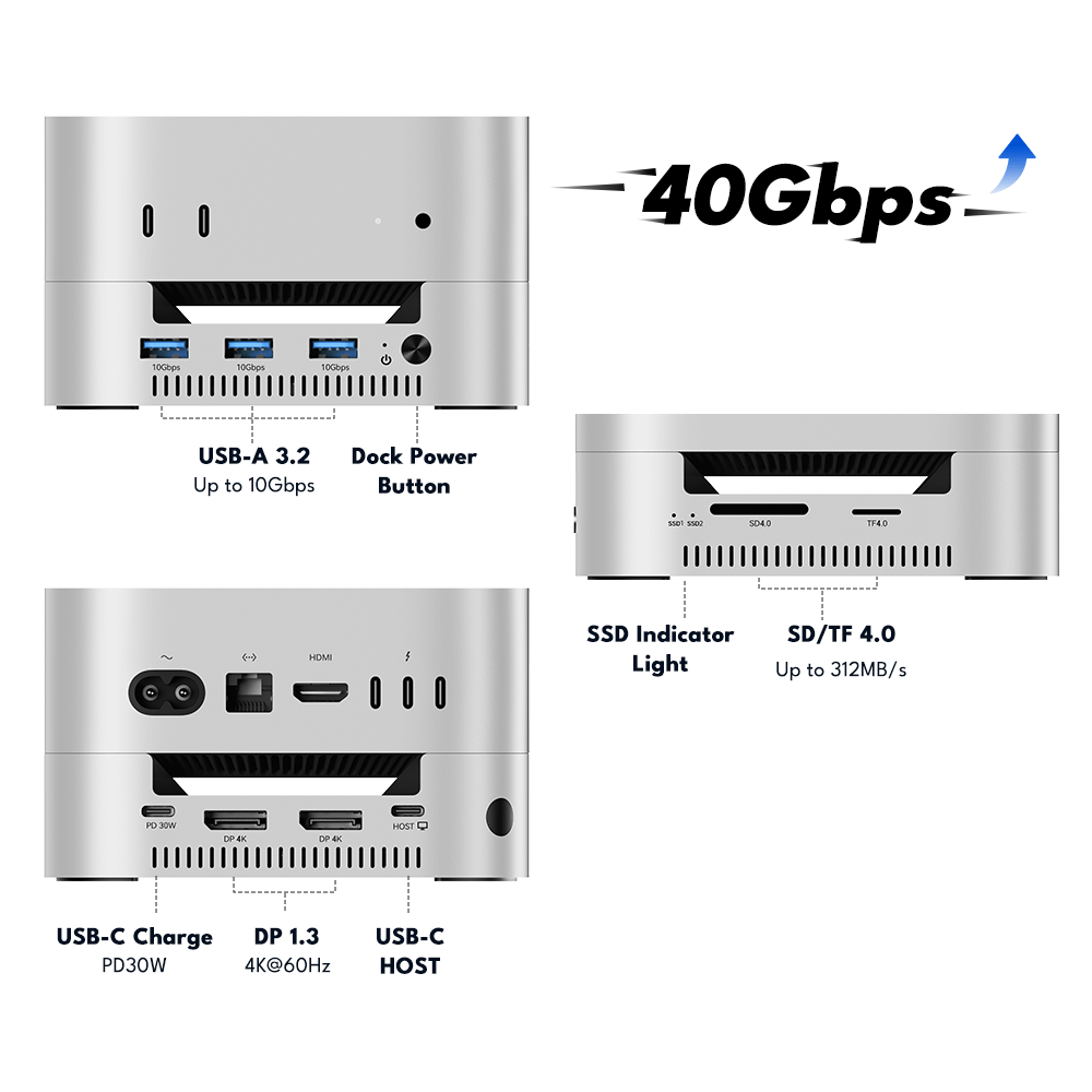 Acasis 40Gbps Mac mini M4 Dock & Dual-Bay SSD Enclosure – ACASIS Acasis 40Gbps Mac mini M4 Dock & Dual-Bay SSD Enclosure – ACASIS