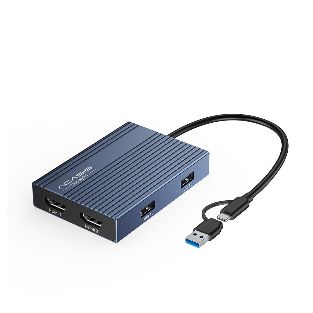 Acasis USB-C DisplayLink Dual 4K 60Hz HDMI Adapter for Apple Mac