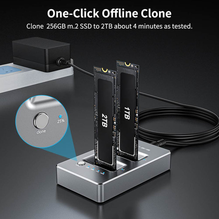 ACASIS NVMe M.2 Duplicator Dual-Bay Offline Clone USB C to NVME Docking Station