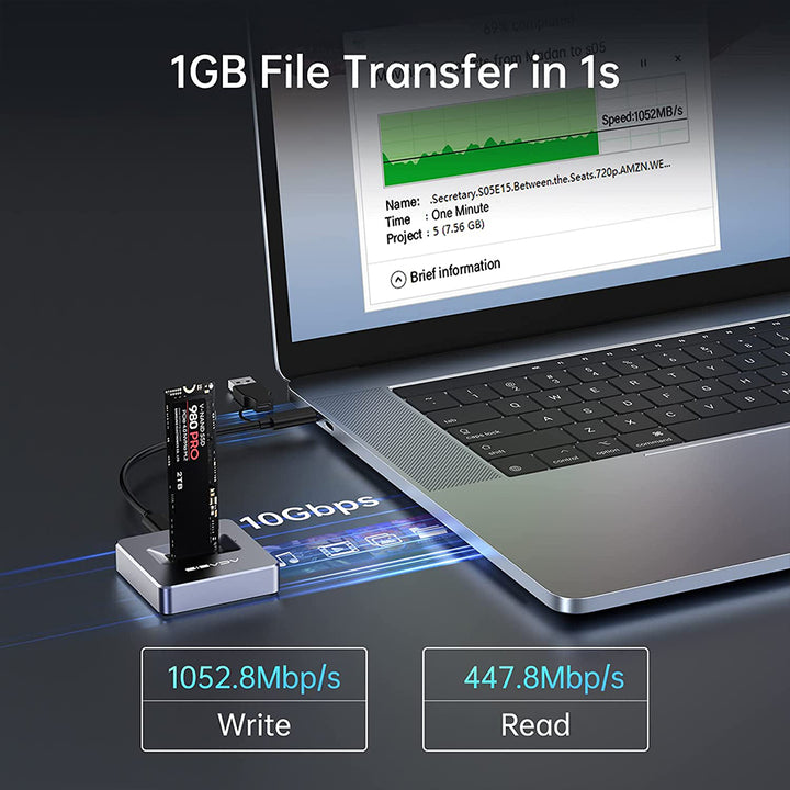 Fast Transfer Speeds up to 10Gbps with USB to SATA Cables