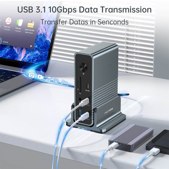 Acasis 15-in-1 4K 60Hz USB C Desktop Docking Station for Laptop & PC