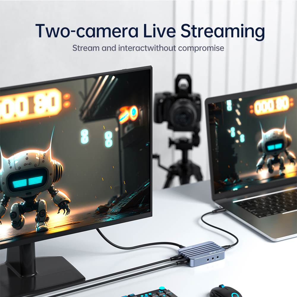 Acasis 2 Channel HDMI 4K 60Hz Input/Loopout Type-C Video Capture Card