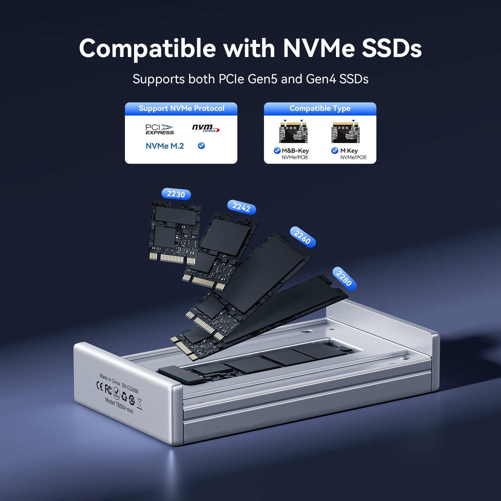ACASIS 80Gbps M.2 NVMe SSD Enclosure with Fanless Cooling