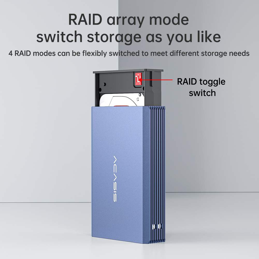Acasis Dual Bay 2.5 Inch USB-C to SATA HDD SSD RAID Enclosure