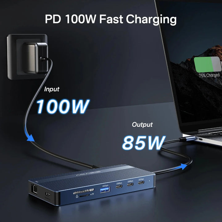 Acasis Dual 4K HDMI Displaylink Laptop 13 trong 1 USB-C Hub cho MacBook M1, M2 và M3, DS9005 Acasis Dual 4K HDMI Displaylink Laptop 13 trong 1 USB-C Hub cho MacBook M1, M2 và M3, DS9005
