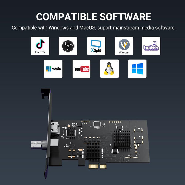 ACASIS HD Capture Card SDI HDMI PCIE 1920 1080P 60FPS Capture Record