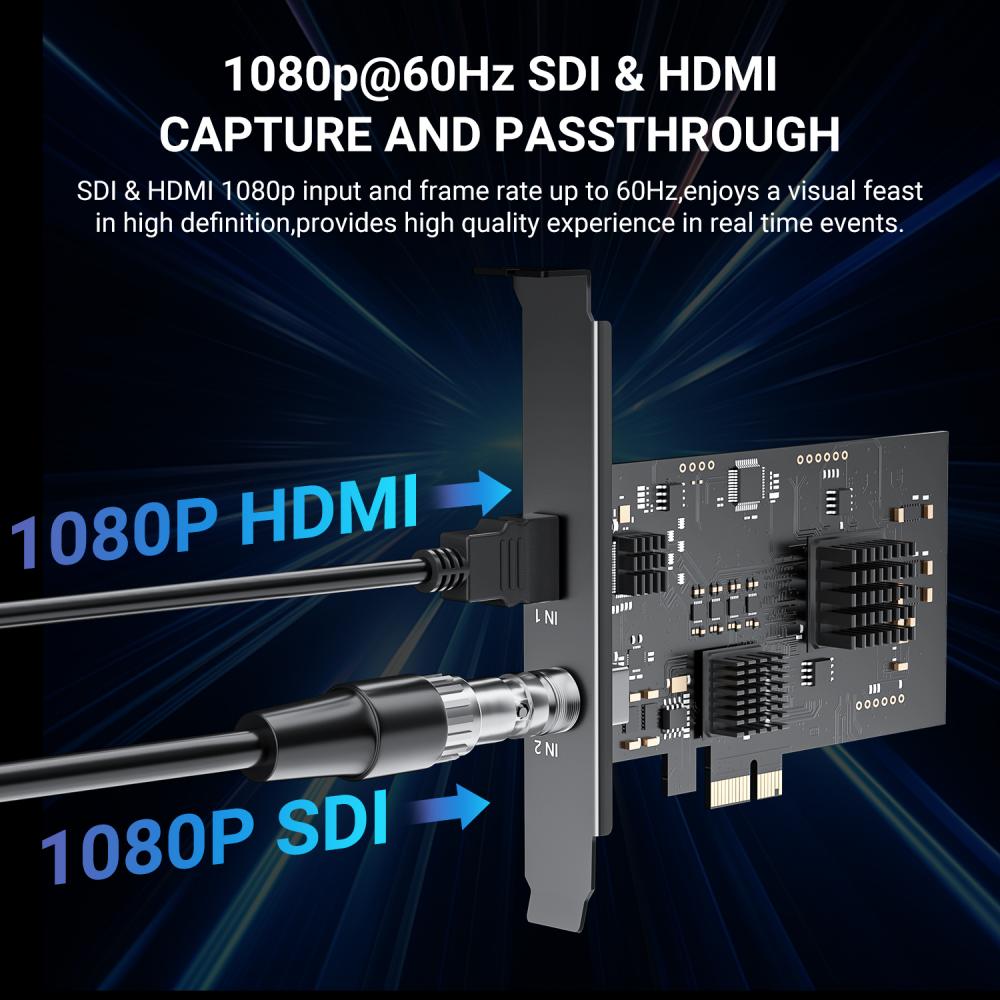 Acasis Driver Acasis 2 Channel HDMI/SDI HD 1920*1080P 60FPS PCIe Video Capture Card