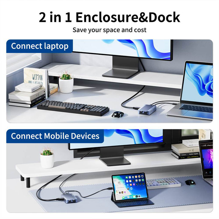 Acasis 6-in-1 40Gbps M.2 NVME SSD Enclosure & Docking Station DP 8K60Hz Compatible with Thunderbolt 3/4 TBU405Plus