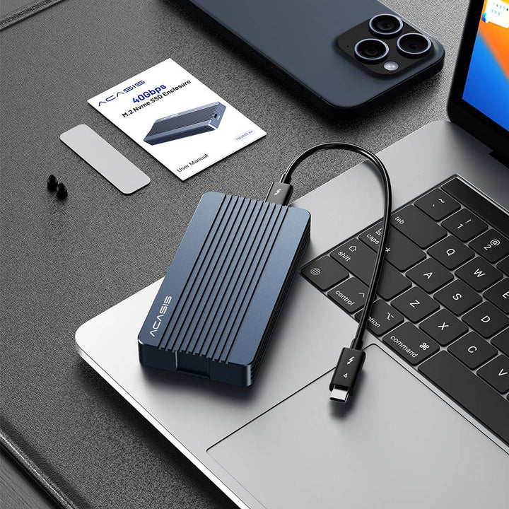 Acasis Thunderbolt 3 NVME M.2 SSD Enclosure, Lightweight Aluminum, 8TB Capacity, Plug & Play for Laptops