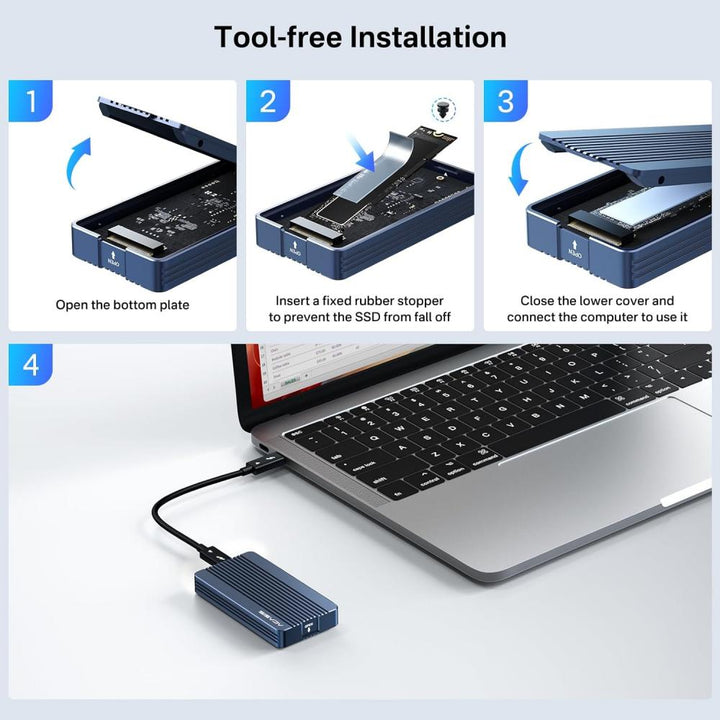 Acasis 40Gbps Tool-free M.2 NVMe SSD Enclosure Compatible with Thunderbolt 3/4, USB 4.0/3.2/3.1/3.0/2.0,TBU405