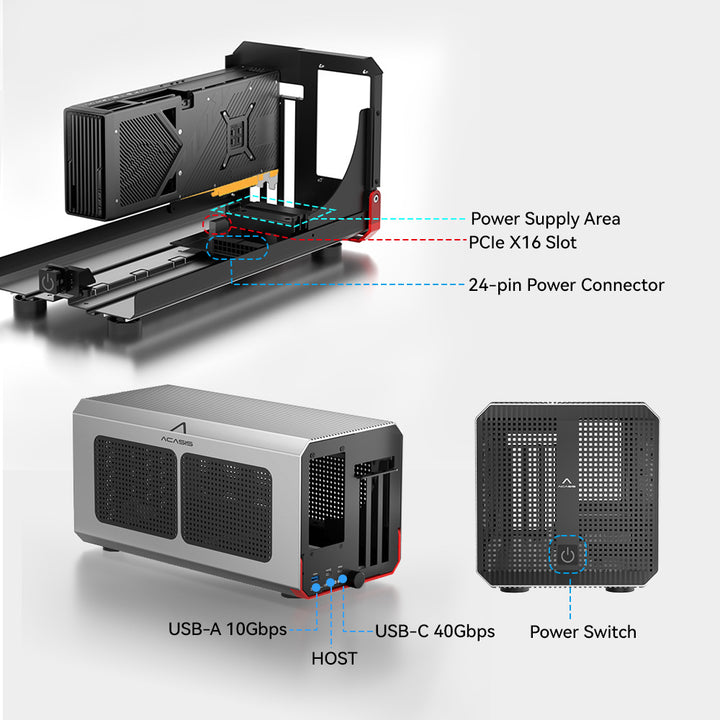 Acasis 40Gbps USB4 eGPU Dock Compatible with Thunderbolt 4/3