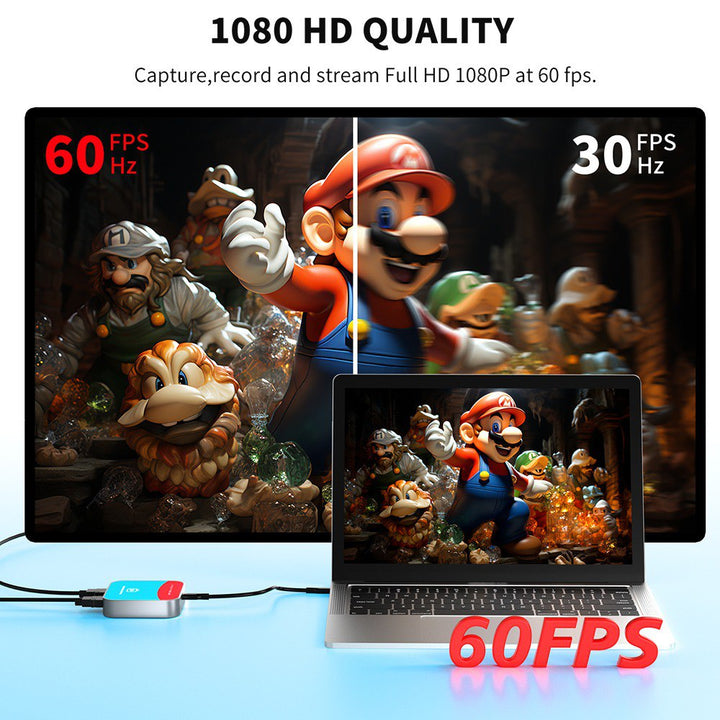 ACASIS HDMI HD Video Capture Card 4K 30P In/Out 1080P 60fps For Game/Video Live Stream, Nintendo Switch