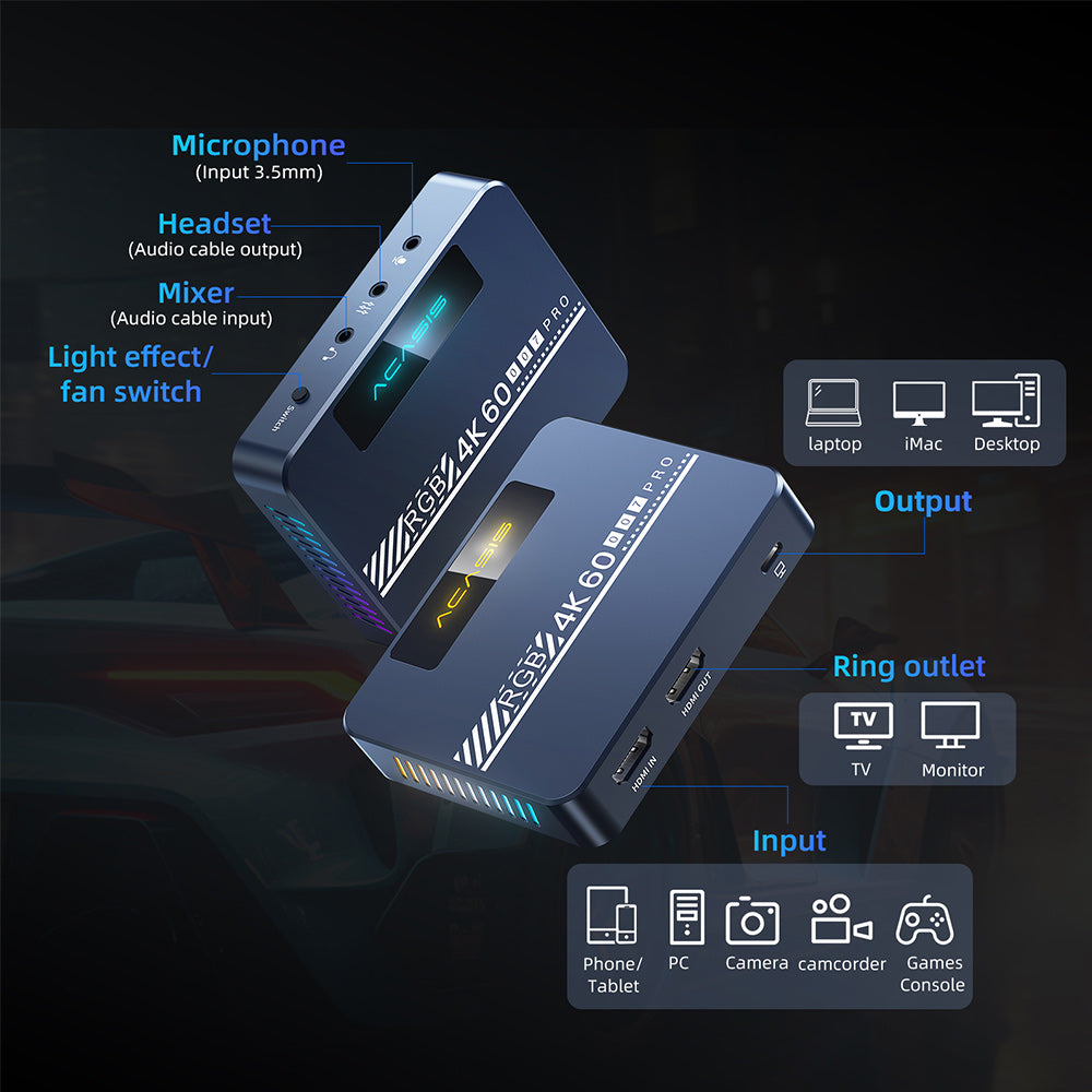 Acasis Driver Acasis 4K60 HDR10 USB C Professional Camera Video Capture Card