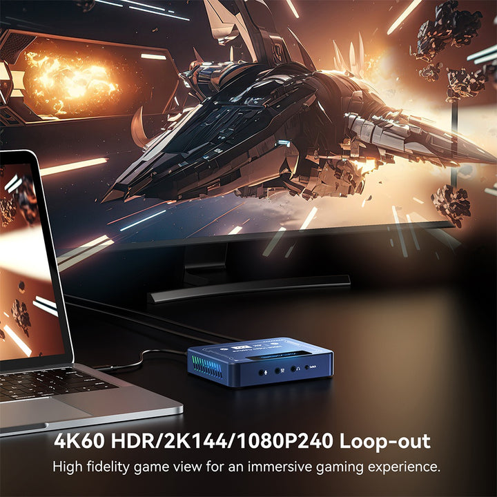 Acasis 4K60 HDR Game Live Video Capture Card with Built-in Cooling Fan