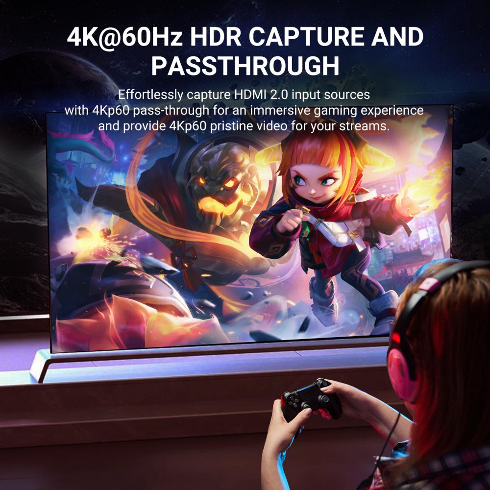 Acasis 4K60Hz HDMI Input Video Capture Card 2K144Hz Game Capture