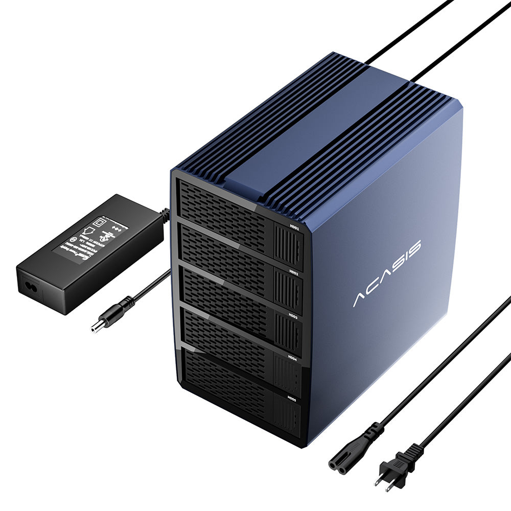 Acasis 20Gbps 5-bay 2.5/3.5 Inch SATA to USB-C Hard Drive Enclosure