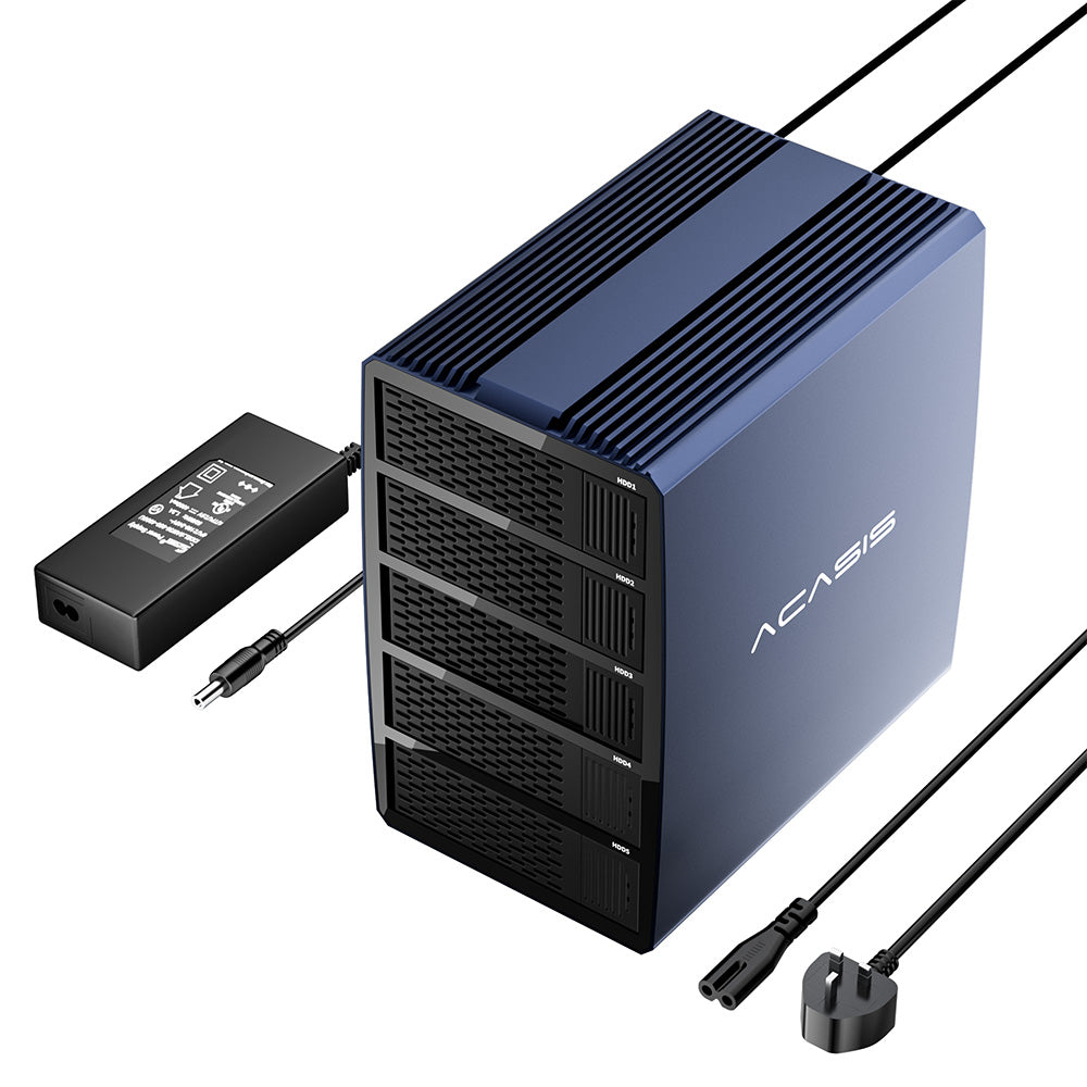 Acasis 20Gbps 5-Bay 2.5/3.5 Inch USB-C to SATA HDD RAID Enclosure