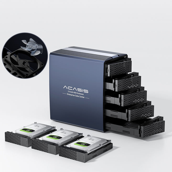 Acasis 5 Bay External Array 2.5/3.5 Inch USB to SATA HDD RAID Case