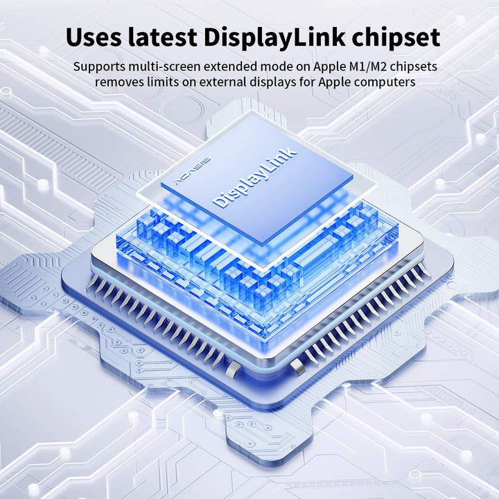  Acasis Dual HDMI Adapter for Apple M1 M2 Chip, 4K 60Hz Dual Display Adapter for MacOS, Windows,SW-2202