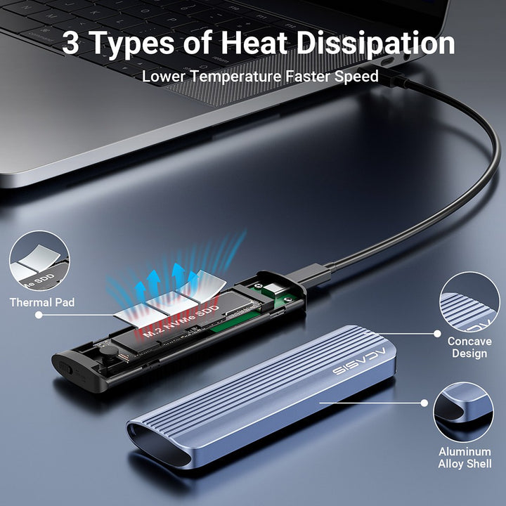 Acasis M.2 NVMe 10Gbps Tool-Free SSD Enclosure Adapter