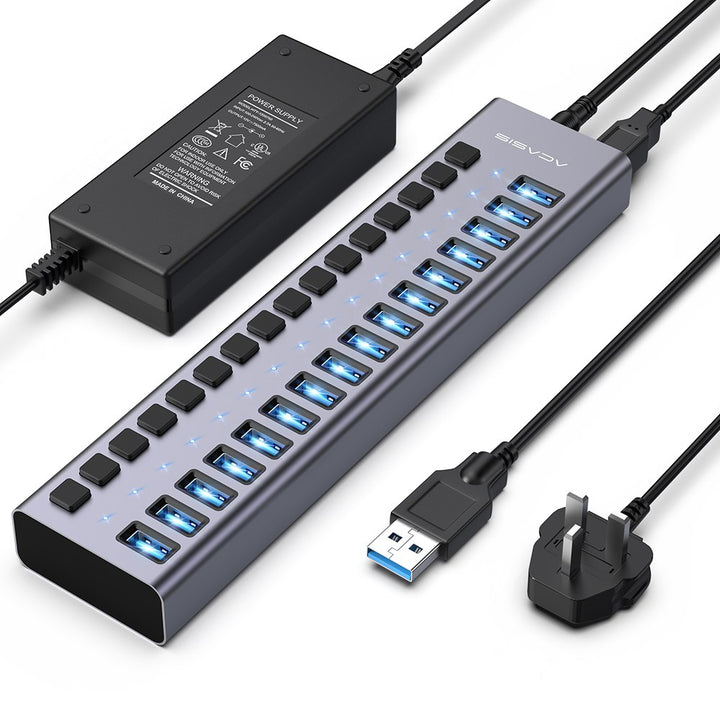 Acasis Multi USB 3.0 Hub 16 ports High Speed With ON OFF Switch Adapter  Splitter, AC-HS716 – ACASIS Electronics