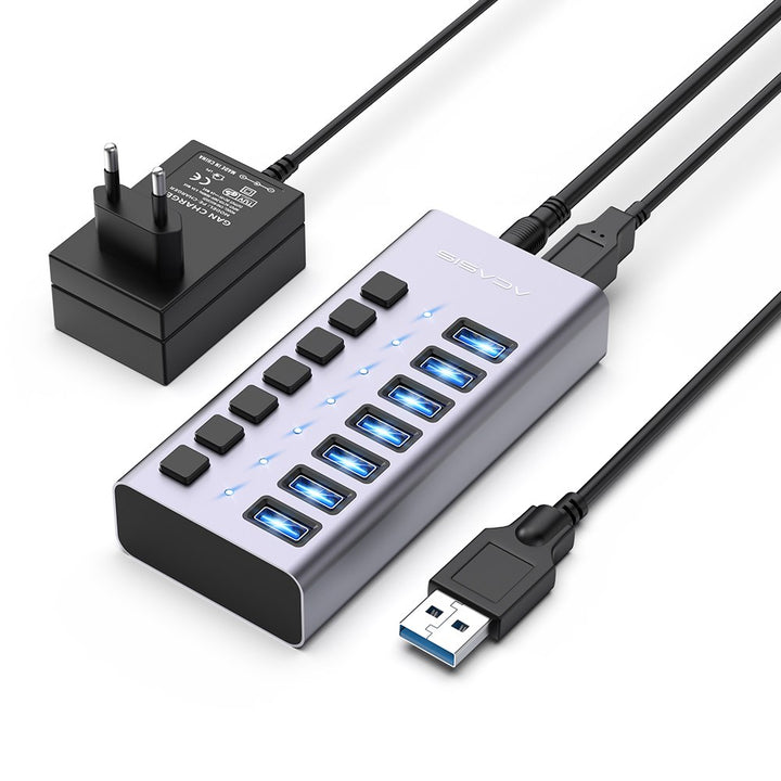 Powered USB Hub - ACASIS 7 Ports 36W USB 3.0 Data Hub - with Individual ...