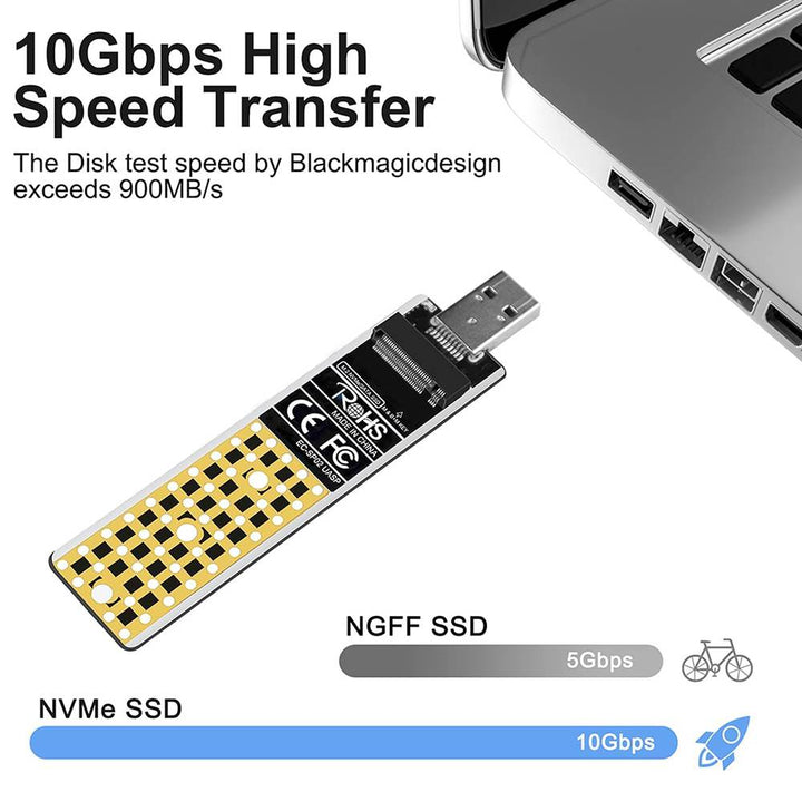 ACASIS NVME/SATA M.2 to USB 3.1 Gen 2 SSD Reader for M Key & B+M Key, AC-SP02