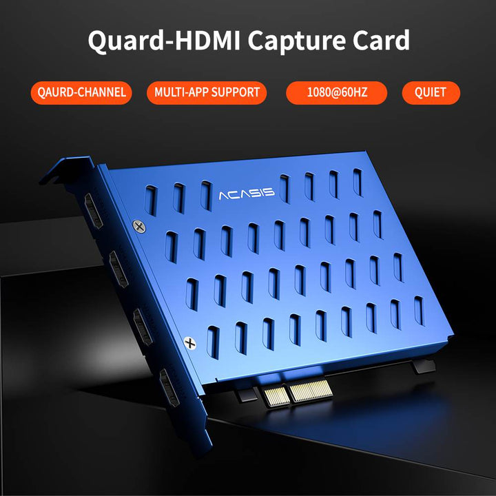 Acasis Pro Capture Quad HDMI Video Capture Card compatible PCIe 1080P 60FPS 4-Channel Built-in Capture Device