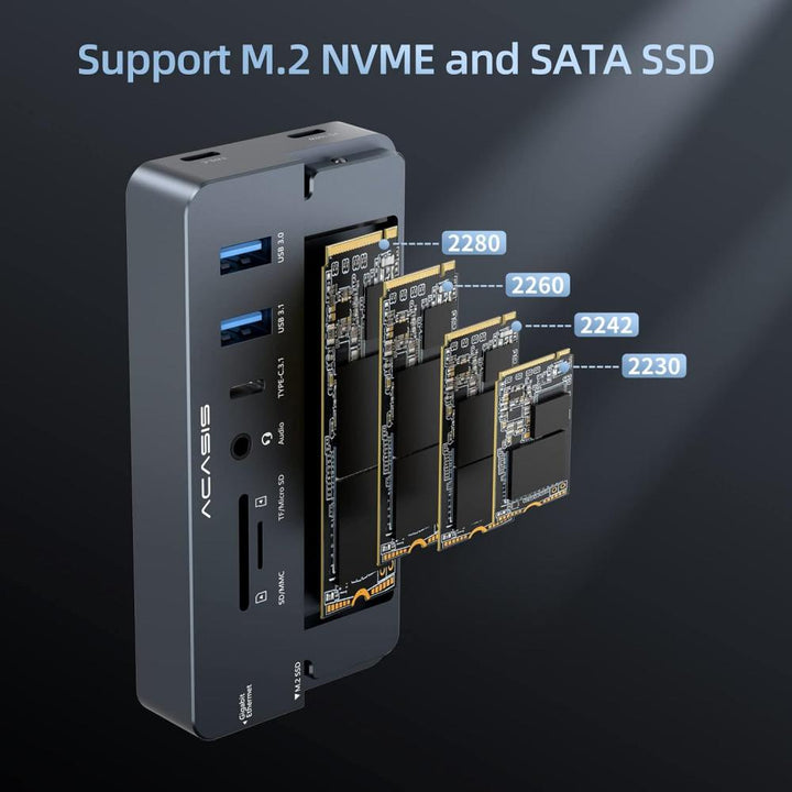 ACASIS Swappable High-Speed SSD Storage & 10-In-1 Hub, Docking Station, NVMe SSD Enclosure