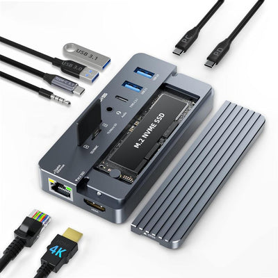 Acasis Swappable High-Speed SSD Storage & 10-In-1 Hub Docking Station