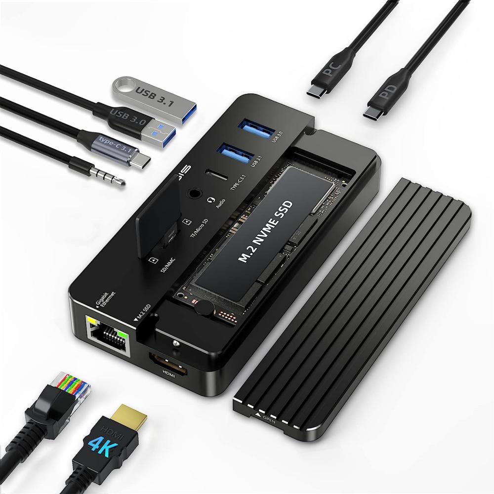 Acasis Swappable High-Speed SSD Storage & 10-In-1 Hub Docking Station