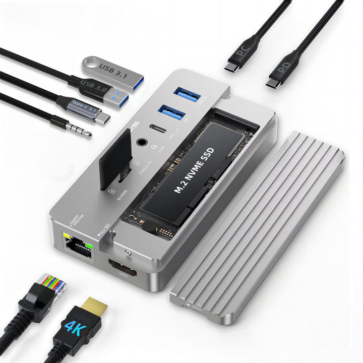 ACASIS Swappable High-Speed SSD Storage & 10-In-1 Hub, Docking Station, NVMe SSD Enclosure