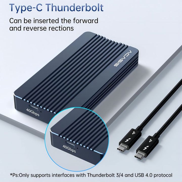 Acasis Thunderbolt 3 NVME M.2 SSD Enclosure, Lightweight Aluminum, 8TB Capacity, Plug & Play for Laptops