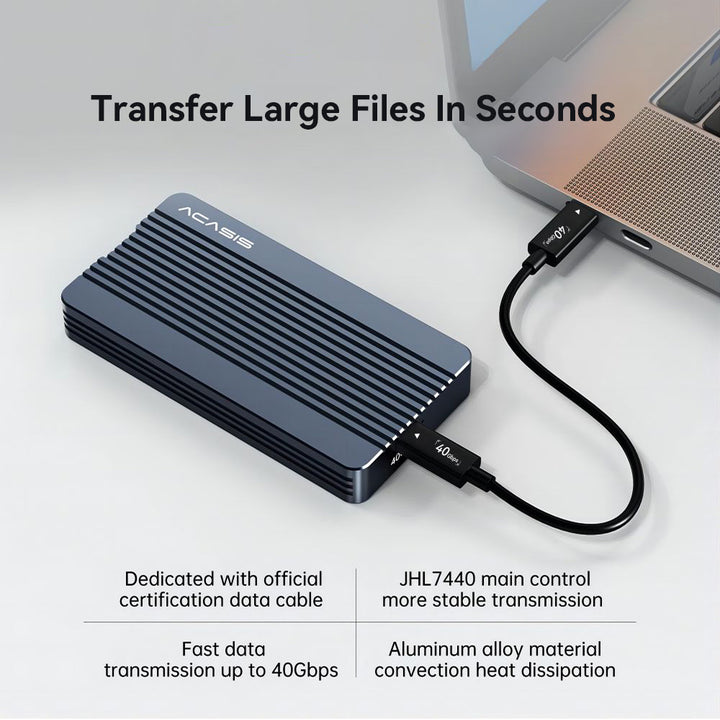 Acasis 40Gbps NVMe SSD Enclosure Compatible with Thunderbolt 4/3