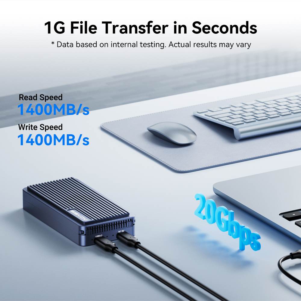 Acasis USB 3.2 20Gbps Dual Disk M.2 NVMe Hard Disk Array Case