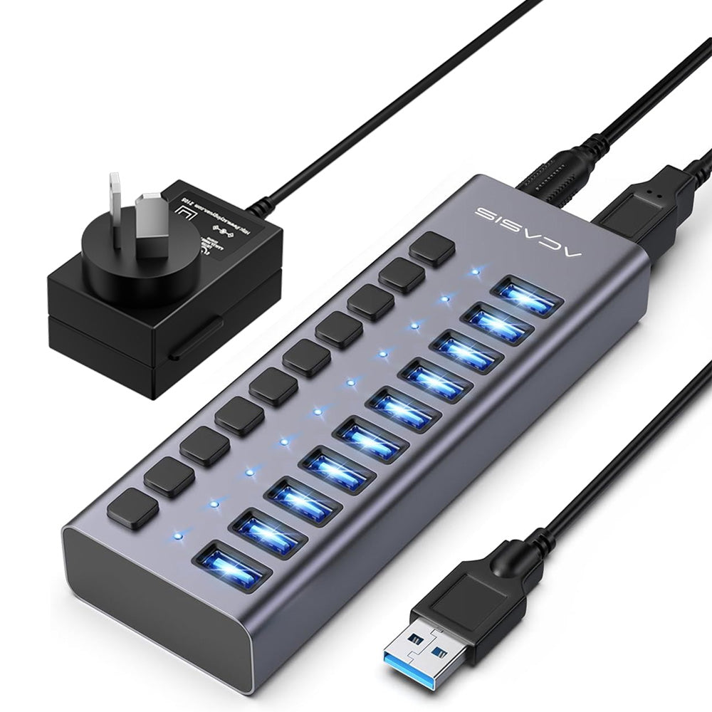 Acasis 10 Ports USB 3.1 Hub with Individual On/Off Switches Splitter