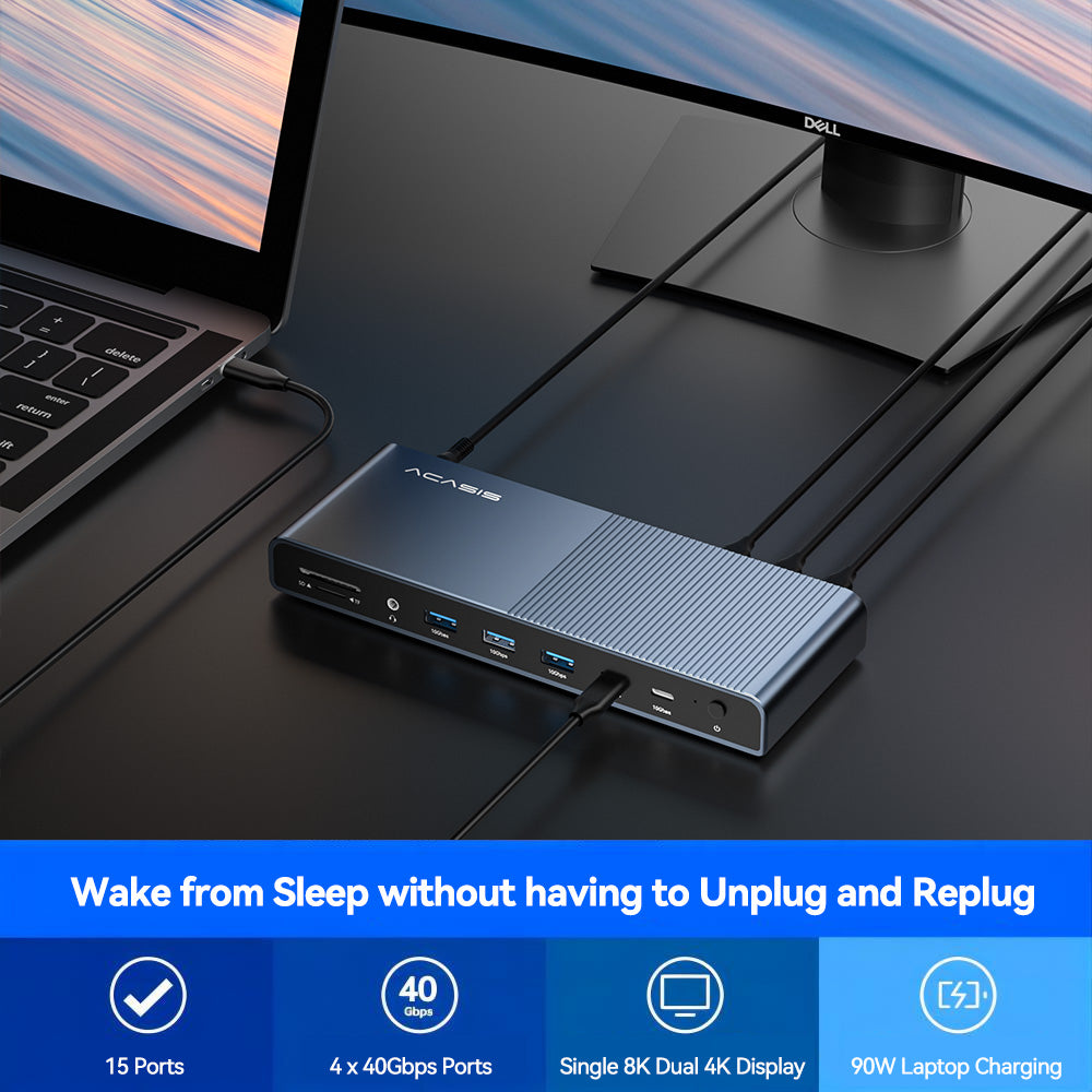 Acasis 15-in-1 40Gbps Docking Station Compatible with Thunderbolt 4/3