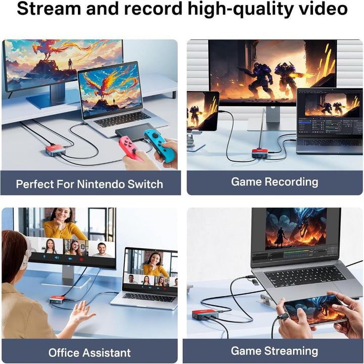 Acasis 2-in-1 1080P60 Capture Card and Dock for Nintendo Switch