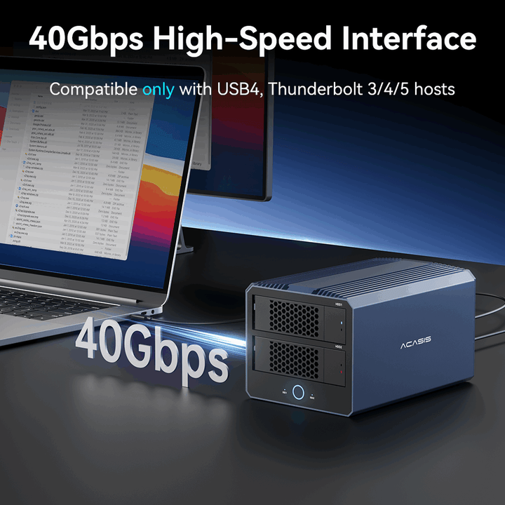 Acasis 40Gbps 4-Bay Hybrid HDD NVMe Enclosure (2 HDD + 2 SSD) Acasis 40Gbps 4-Bay Hybrid HDD NVMe Enclosure (2 HDD + 2 SSD)