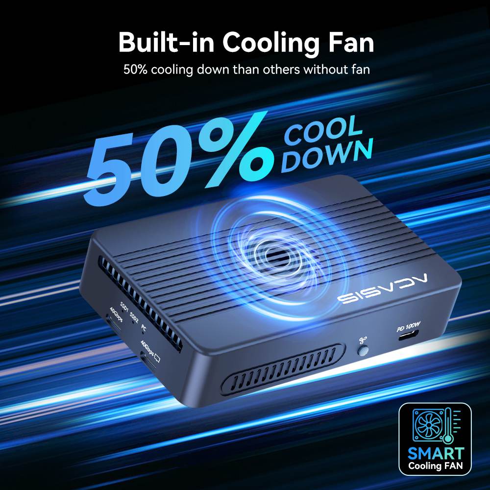 Acasis Driver Acasis 40Gbps Thunderbolt 4/3 M.2 NVMe 2 Bay RAID SSD Enclosure