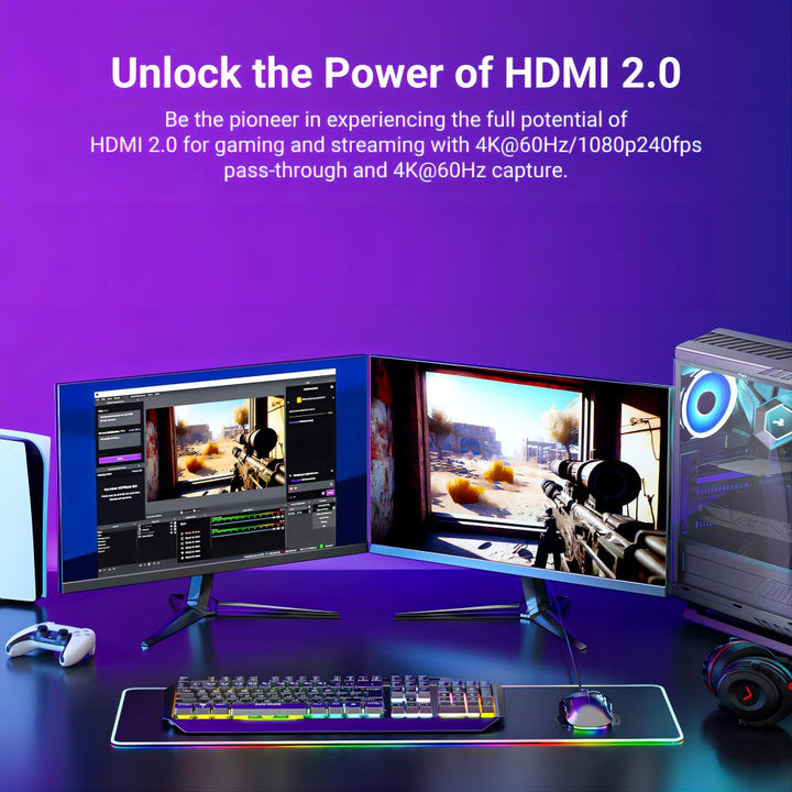 Acasis 4K60Hz HDMI Input Video Capture Card 2K144Hz Game Capture