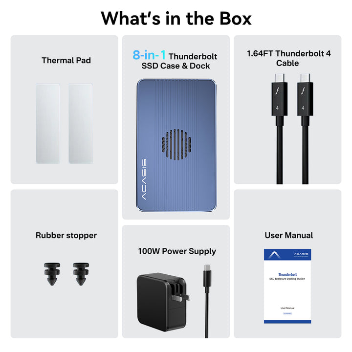 Acasis 8-in-1 40Gbps M.2 NVMe Thunderbolt 34 SSD Enclosure & Dock