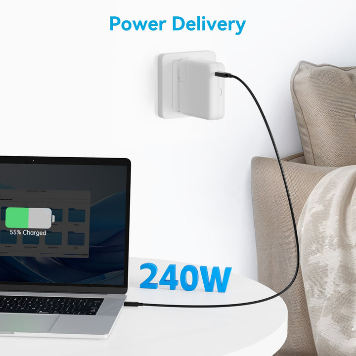 Acasis 80Gbps Thunderbolt 5 Cable with up to 120Gbps Bandwidth Boost and 240W Charging