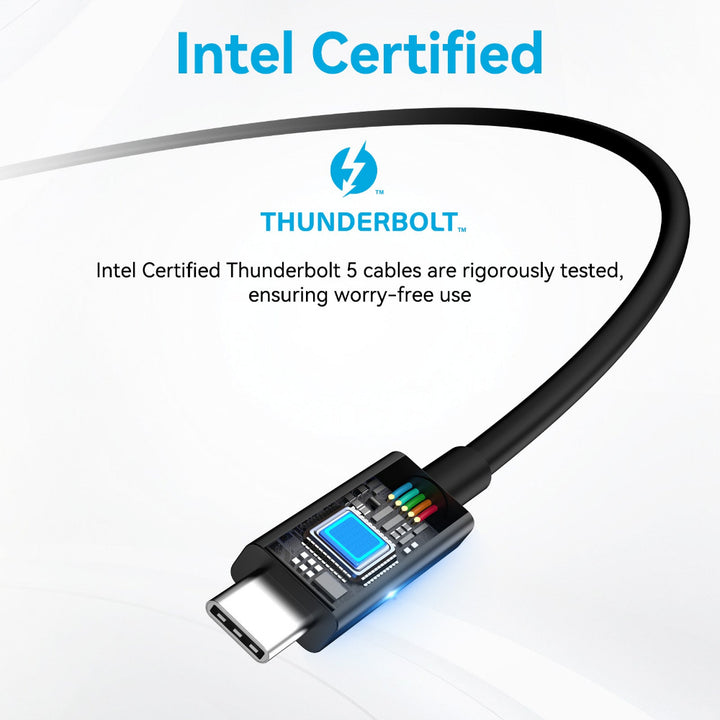 Acasis 80Gbps Thunderbolt 5 Cable with up to 120Gbps Bandwidth Boost and 240W Charging