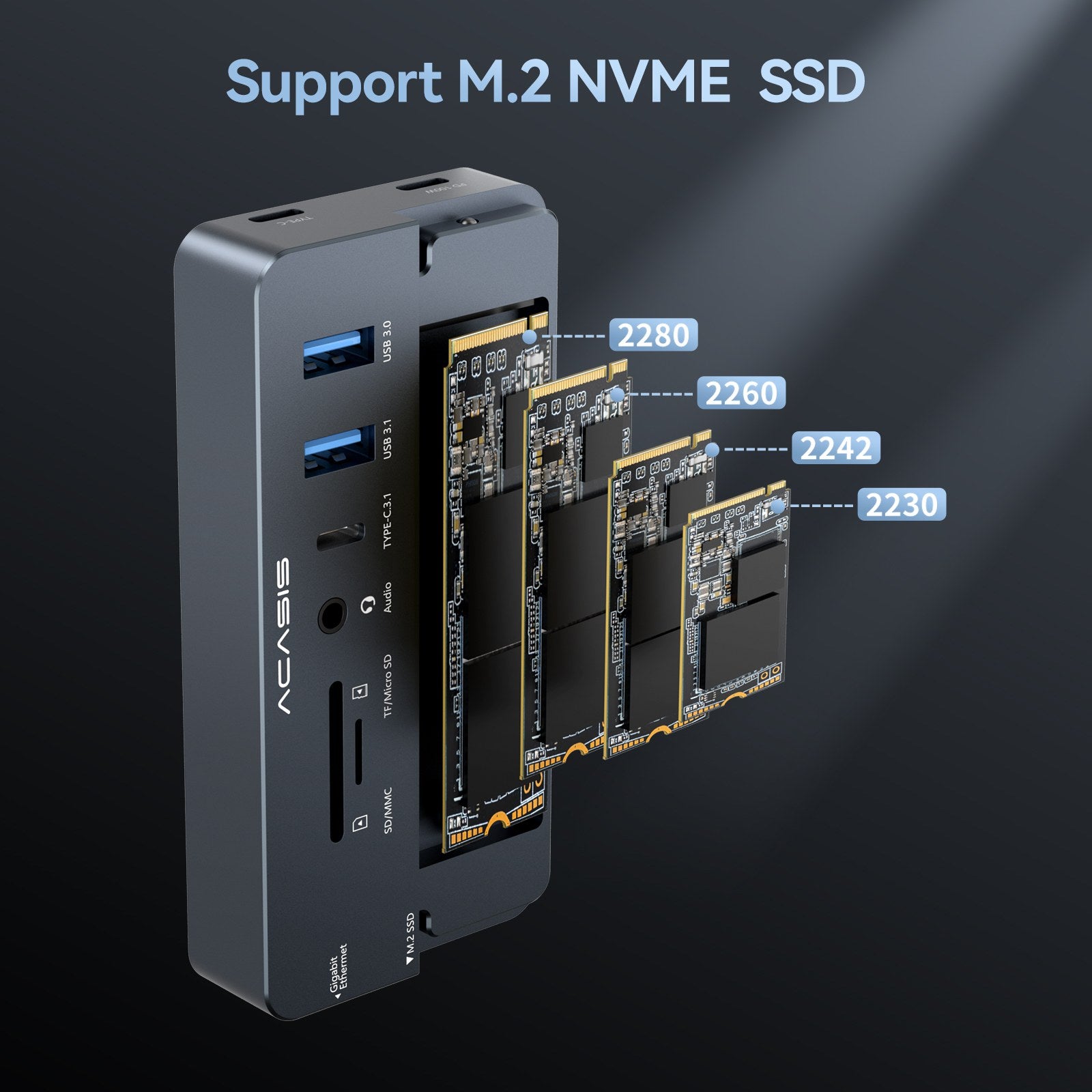 Acasis Swappable High-Speed SSD Storage & 10-In-1 Hub Docking Station