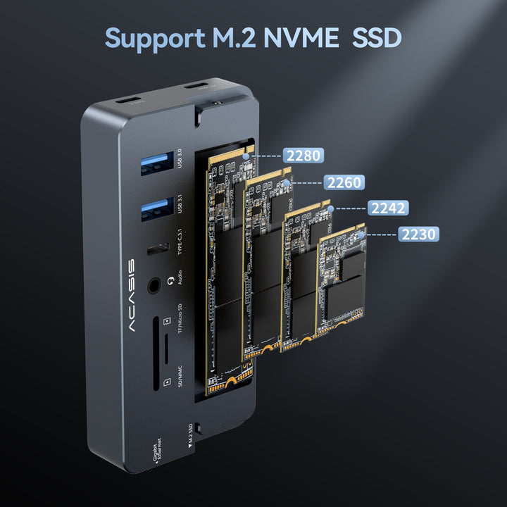 Acasis Swappable High-Speed SSD Storage & 10-In-1 Hub Docking Station