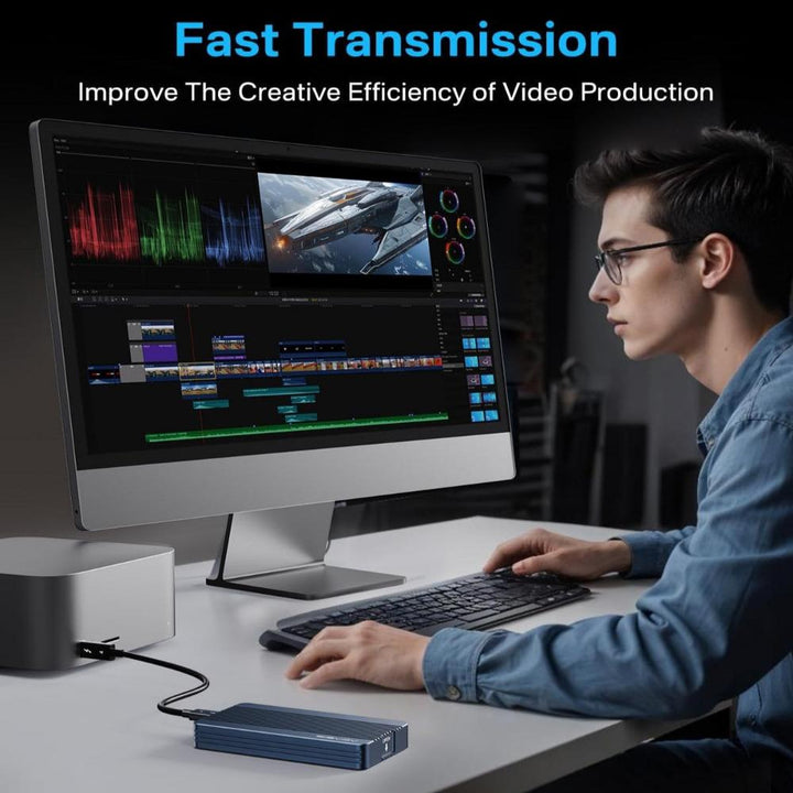 Acasis Thunderbolt 3 NVME M.2 SSD Enclosure, Lightweight Aluminum, 8TB Capacity, Plug & Play for Laptops