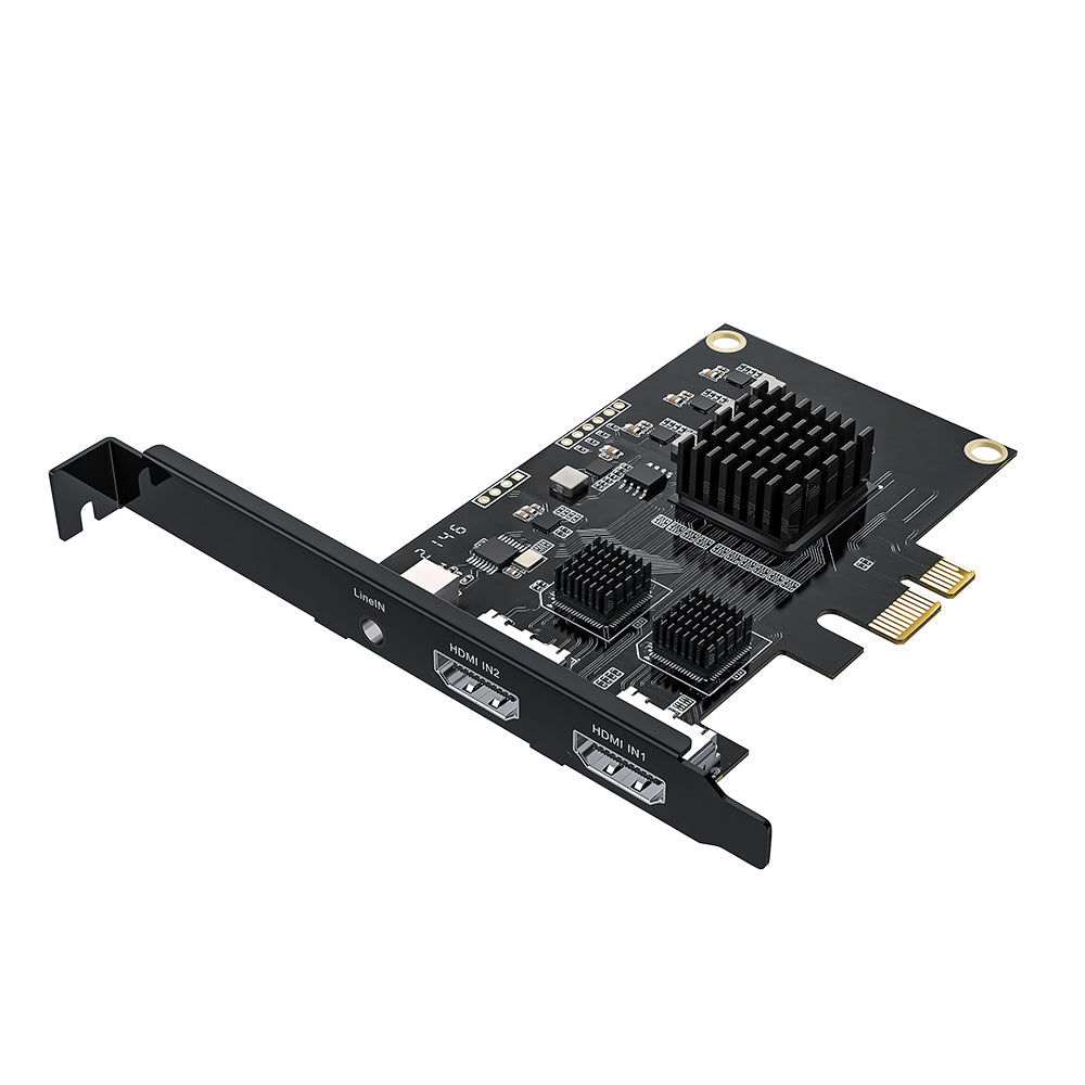 Acasis 2 HDMI In 1080P 60Hz PCIe Video Capture Card with Line In Port